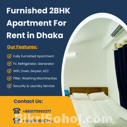 Furnished 2BHK Serviced Apartment RENT in Bashundhara R/A